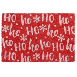 60cm x 40cm Red Ho Ho Ho Coir Door Mat