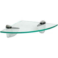 Floating Glass Corner Shelf - 20cm
