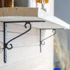 205mm Notched Scroll Iron Shelf Bracket