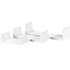 Modern U Shaped Floating Wall Shelves - Pack of Three