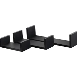 Modern U Shaped Floating Wall Shelves - Pack of Three