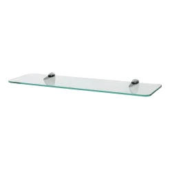Rounded Floating Glass Bathroom Shelf - 50cm